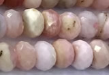 COP1875 15 inches 5*7mm faceted rondelle pink opal beads