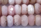 COP1877 15 inches 5*8mm faceted rondelle pink opal beads