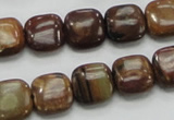 COP243 15.5 inches 12*12mm square natural brown opal gemstone beads