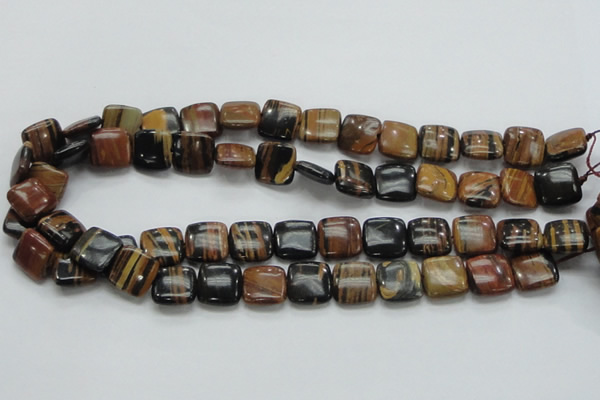 COP244 15.5 inches 14*14mm square natural brown opal gemstone beads