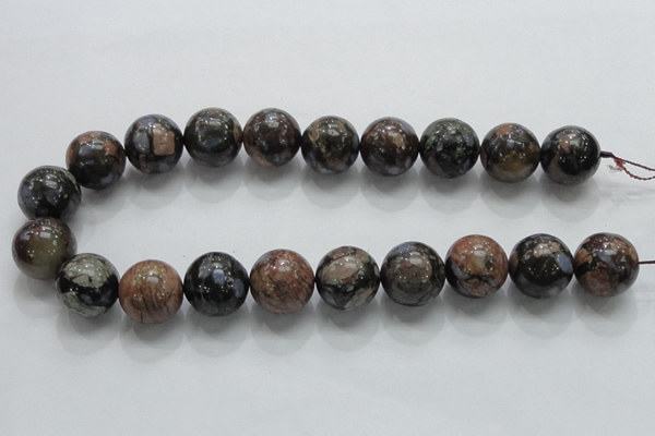 COP250 15.5 inches 20mm round natural grey opal gemstone beads