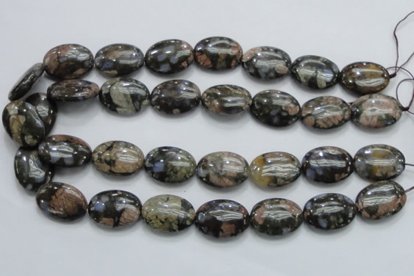 COP255 15.5 inches 18*25mm oval natural grey opal gemstone beads