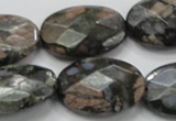 COP274 15.5 inches 20*30mm faceted oval natural grey opal gemstone beads