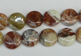 COP309 15.5 inches 12mm flat round brandy opal gemstone beads wholesale