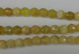 COP334 15.5 inches 6mm faceted round yellow opal gemstone beads