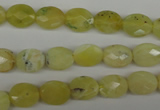 COP342 15.5 inches 8*10mm faceted oval yellow opal gemstone beads