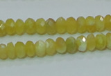 COP352 15.5 inches 5*8mm faceted rondelle yellow opal gemstone beads wholes