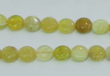 COP358 15.5 inches 8mm coin yellow opal gemstone beads wholesale