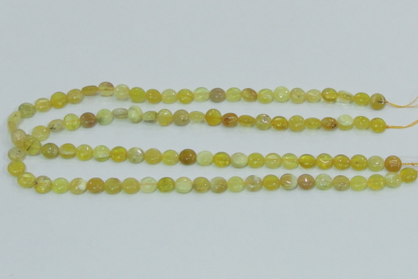 COP358 15.5 inches 8mm coin yellow opal gemstone beads wholesale