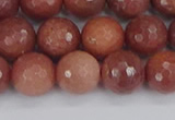 COP444 15.5 inches 10mm faceted round African blood jasper beads