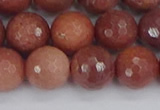 COP445 15.5 inches 12mm faceted round African blood jasper beads