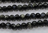 COP461 15.5 inches 6mm faceted round natural grey opal gemstone beads