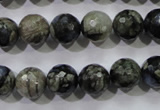 COP463 15.5 inches 10mm faceted round natural grey opal gemstone beads