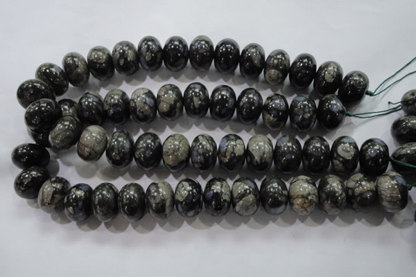 COP473 15.5 inches 13*18mm rondelle natural grey opal gemstone beads