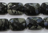 COP490 15.5 inches 13*18mm faceted rectangle natural grey opal beads