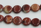 COP521 15.5 inches 12mm flat round red opal gemstone beads wholesale