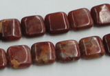 COP526 15.5 inches 12*12mm square red opal gemstone beads wholesale