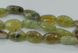 COP561 15.5 inches 8*12mm oval natural yellow & green opal beads