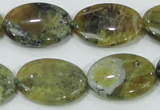 COP564 15.5 inches 18*25mm oval natural yellow & green opal beads