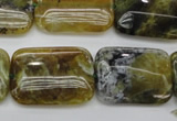 COP570 15.5 inches 18*25mm rectangle natural yellow & green opal beads