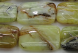 COP571 15.5 inches 20*30mm rectangle natural yellow & green opal beads