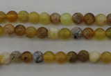 COP586 15.5 inches 4mm round natural yellow & green opal beads