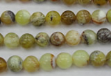 COP588 15.5 inches 8mm round natural yellow & green opal beads