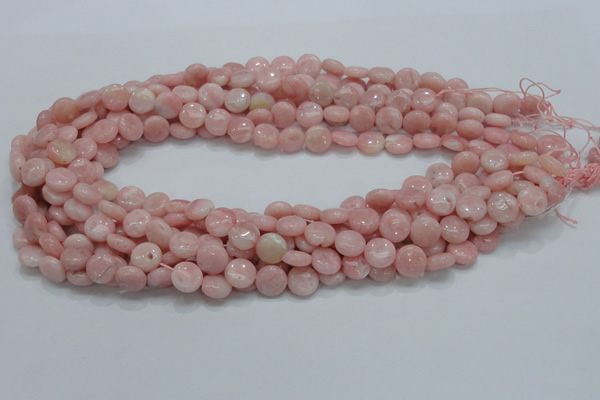 COP59 15.5 inches 6mm flat round natural pink opal gemstone beads