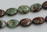 COP608 15.5 inches 10*14mm oval green opal gemstone beads wholesale