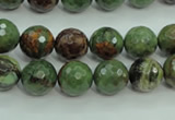 COP662 15.5 inches 8mm faceted round green opal gemstone beads