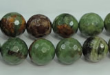 COP664 15.5 inches 12mm faceted round green opal gemstone beads