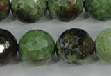 COP667 15.5 inches 18mm faceted round green opal gemstone beads