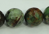 COP668 15.5 inches 20mm faceted round green opal gemstone beads