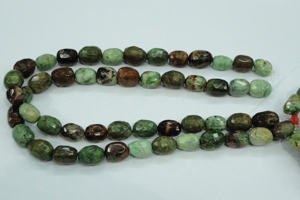 COP674 15.5 inches 12*16mm faceted nuggets green opal gemstone beads