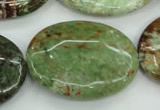 COP682 15.5 inches 30*40mm oval green opal gemstone beads