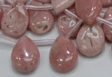 COP74 15.5 inches 13*18mm flat teardrop natural pink opal beads