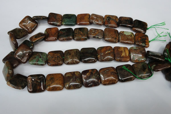 COP765 15.5 inches 20*20mm square green opal gemstone beads