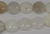 COP905 15.5 inches 14mm flat round natural white opal gemstone beads