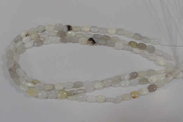 COP906 15.5 inches 8*10mm oval natural white opal gemstone beads