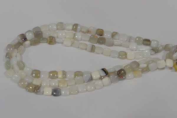 COP909 15.5 inches 10*10mm square natural white opal gemstone beads