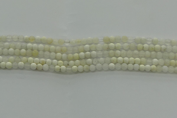 COP920 15.5 inches 4mm round white opal gemstone beads