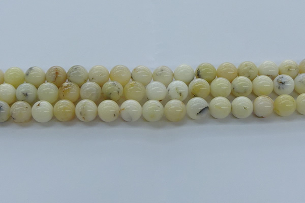 COP924 15.5 inches 12mm round white opal gemstone beads