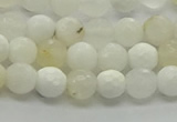 COP931 15.5 inches 6mm faceted round white opal gemstone beads