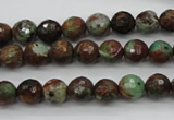 COP962 15.5 inches 8mm faceted round green opal gemstone beads