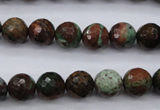 COP964 15.5 inches 12mm faceted round green opal gemstone beads