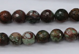 COP965 15.5 inches 14mm faceted round green opal gemstone beads