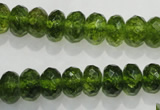 COQ101 15.5 inches 6*10mm faceted rondelle dyed olive quartz beads