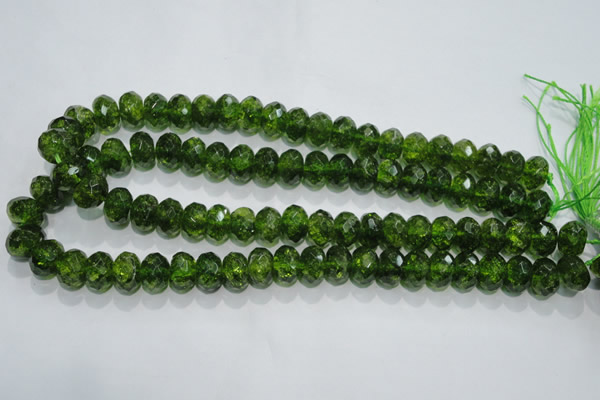 COQ102 15.5 inches 10*14mm faceted rondelle dyed olive quartz beads