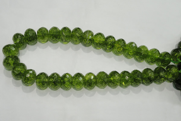 COQ104 15.5 inches 13*18mm faceted rondelle dyed olive quartz beads