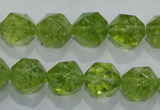 COQ117 15.5 inches 10mm faceted nuggets dyed olive quartz beads